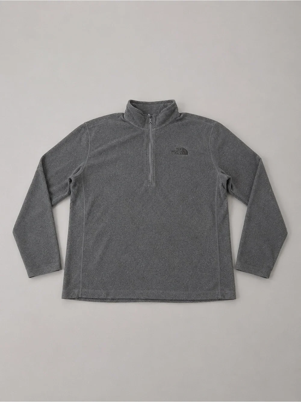 Men's The North Face Gray Quarter Zip Pullover Fleece Lightweight Size Medium